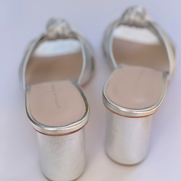 Loeffler Randall Coco Metallic Silver Heels Size 10 - Picture 5 of 16